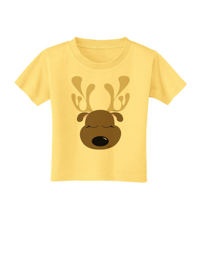 Cute Reindeer Face Christmas Toddler T-Shirt-Toddler T-Shirt-TooLoud-Daffodil-Yellow-2T-Davson Sales