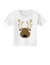 Cute Reindeer Face Christmas Toddler T-Shirt-Toddler T-Shirt-TooLoud-White-2T-Davson Sales