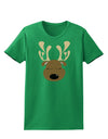 Cute Reindeer Face Christmas Womens Dark T-Shirt-TooLoud-Kelly-Green-X-Small-Davson Sales