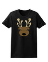 Cute Reindeer Face Christmas Womens Dark T-Shirt-TooLoud-Black-X-Small-Davson Sales