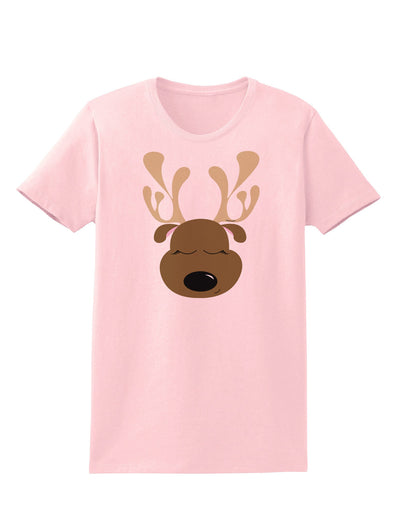 Cute Reindeer Face Christmas Womens T-Shirt-Womens T-Shirt-TooLoud-PalePink-X-Small-Davson Sales