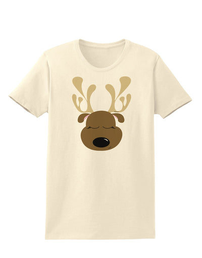 Cute Reindeer Face Christmas Womens T-Shirt-Womens T-Shirt-TooLoud-Natural-X-Small-Davson Sales