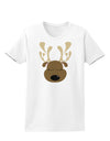 Cute Reindeer Face Christmas Womens T-Shirt-Womens T-Shirt-TooLoud-White-X-Small-Davson Sales
