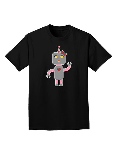 Cute Robot Female Adult Dark T-Shirt-Mens T-Shirt-TooLoud-Black-Small-Davson Sales