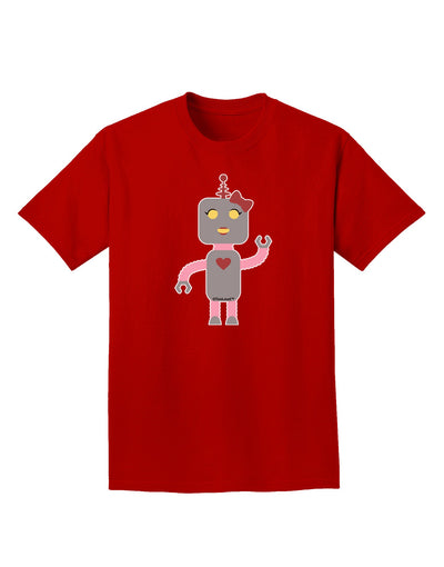 Cute Robot Female Adult Dark T-Shirt-Mens T-Shirt-TooLoud-Red-Small-Davson Sales