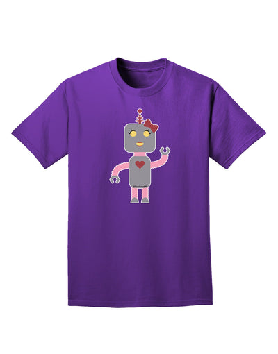 Cute Robot Female Adult Dark T-Shirt-Mens T-Shirt-TooLoud-Purple-Small-Davson Sales