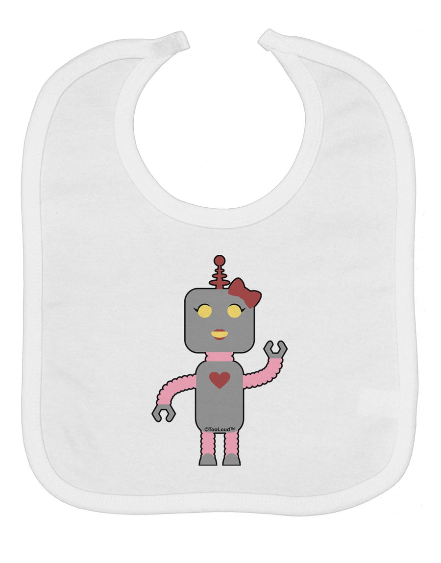 Cute Robot Female Baby Bib