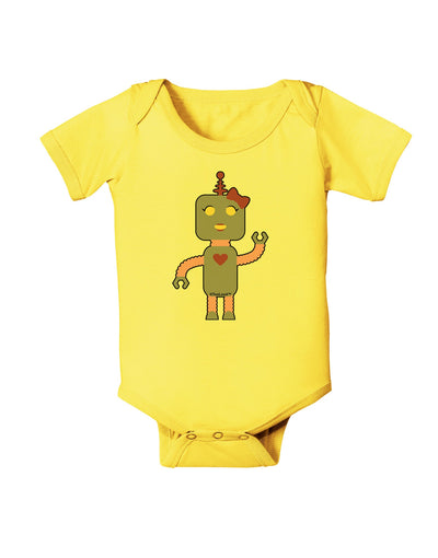 Cute Robot Female Baby Romper Bodysuit-Baby Romper-TooLoud-Yellow-06-Months-Davson Sales