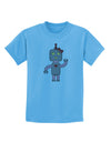 Cute Robot Female Childrens T-Shirt-Childrens T-Shirt-TooLoud-Aquatic-Blue-X-Small-Davson Sales