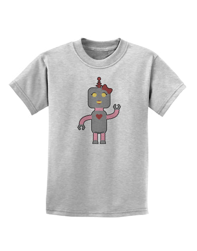 Cute Robot Female Childrens T-Shirt-Childrens T-Shirt-TooLoud-AshGray-X-Small-Davson Sales