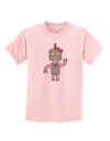 Cute Robot Female Childrens T-Shirt-Childrens T-Shirt-TooLoud-PalePink-X-Small-Davson Sales