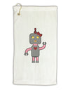 Cute Robot Female Micro Terry Gromet Golf Towel 16 x 25 inch by TooLoud-Golf Towel-TooLoud-White-Davson Sales