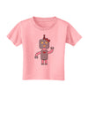 Cute Robot Female Toddler T-Shirt-Toddler T-Shirt-TooLoud-Candy-Pink-2T-Davson Sales