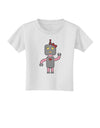 Cute Robot Female Toddler T-Shirt-Toddler T-Shirt-TooLoud-White-2T-Davson Sales