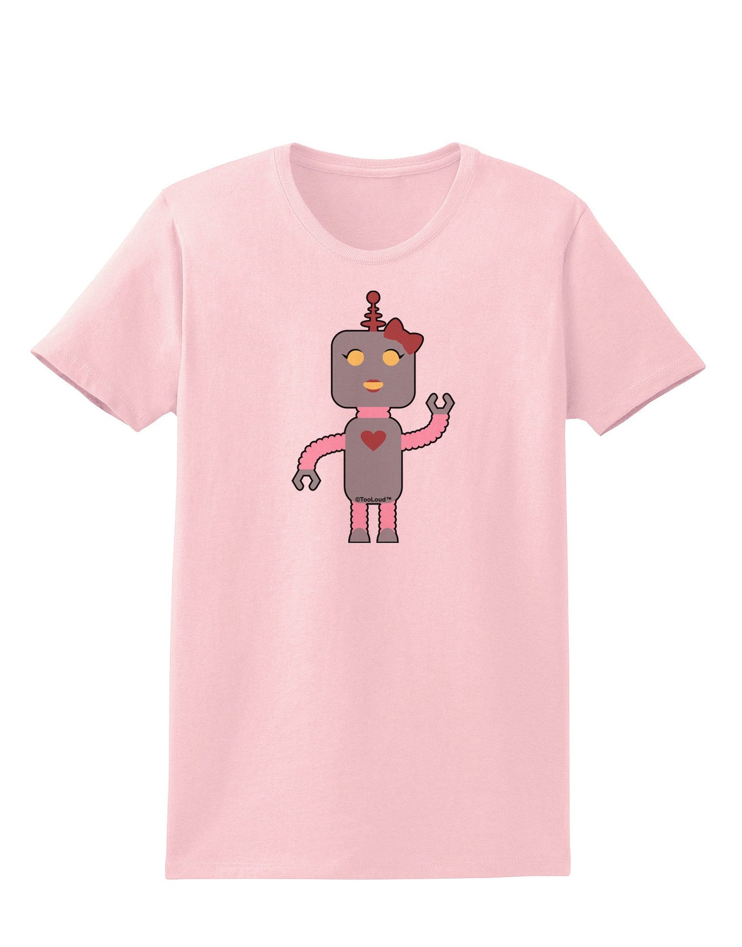 Cute Robot Female Womens T-Shirt-Womens T-Shirt-TooLoud-PalePink-X-Small-Davson Sales