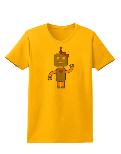 Cute Robot Female Womens T-Shirt-Womens T-Shirt-TooLoud-Gold-X-Small-Davson Sales