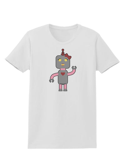 Cute Robot Female Womens T-Shirt-Womens T-Shirt-TooLoud-White-X-Small-Davson Sales