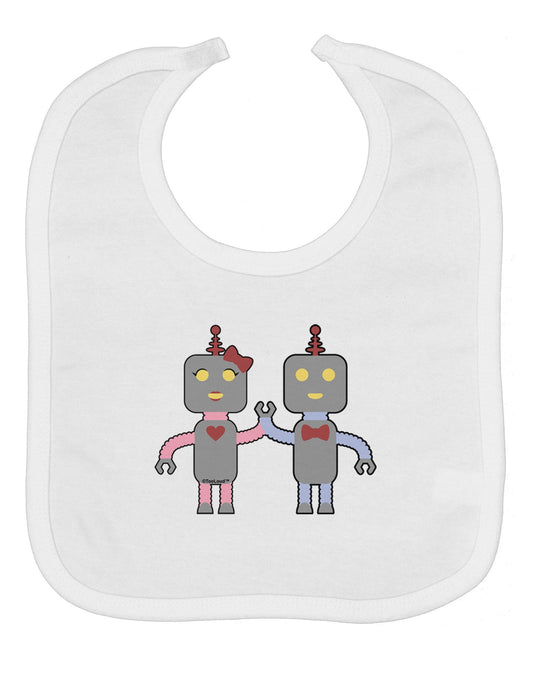 Cute Robot Love Baby Bib