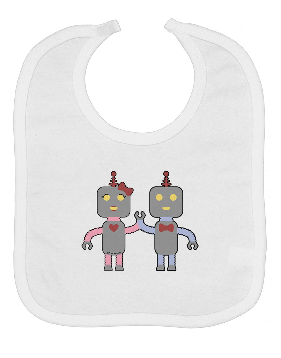 Cute Robot Love Baby Bib