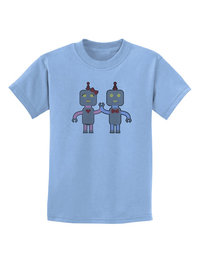 Cute Robot Love Childrens T-Shirt-Childrens T-Shirt-TooLoud-Light-Blue-X-Small-Davson Sales