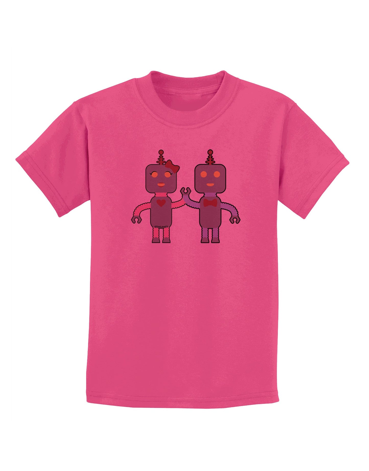 Cute Robot Love Childrens T-Shirt-Childrens T-Shirt-TooLoud-Sangria-X-Small-Davson Sales