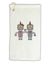 Cute Robot Love Micro Terry Gromet Golf Towel 16 x 25 inch by TooLoud-Golf Towel-TooLoud-White-Davson Sales