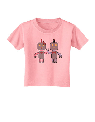 Cute Robot Love Toddler T-Shirt-Toddler T-Shirt-TooLoud-Candy-Pink-2T-Davson Sales