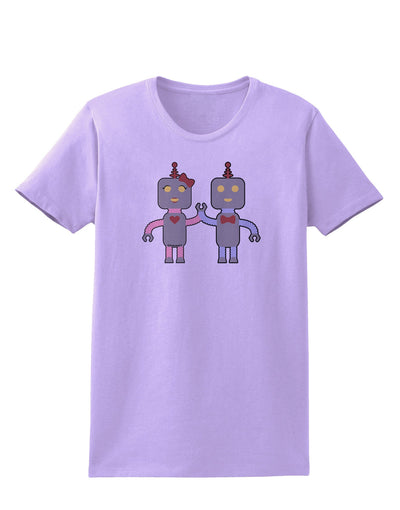 Cute Robot Love Womens T-Shirt-Womens T-Shirt-TooLoud-Lavender-X-Small-Davson Sales