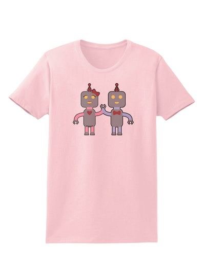 Cute Robot Love Womens T-Shirt-Womens T-Shirt-TooLoud-PalePink-X-Small-Davson Sales