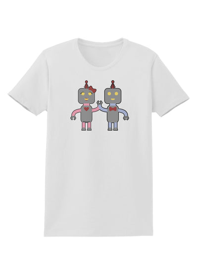 Cute Robot Love Womens T-Shirt-Womens T-Shirt-TooLoud-White-X-Small-Davson Sales