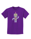 Cute Robot Male Childrens Dark T-Shirt-Childrens T-Shirt-TooLoud-Purple-X-Small-Davson Sales