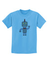 Cute Robot Male Childrens T-Shirt-Childrens T-Shirt-TooLoud-Aquatic-Blue-X-Small-Davson Sales