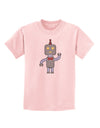 Cute Robot Male Childrens T-Shirt-Childrens T-Shirt-TooLoud-PalePink-X-Small-Davson Sales