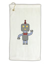 Cute Robot Male Micro Terry Gromet Golf Towel 16 x 25 inch by TooLoud-Golf Towel-TooLoud-White-Davson Sales