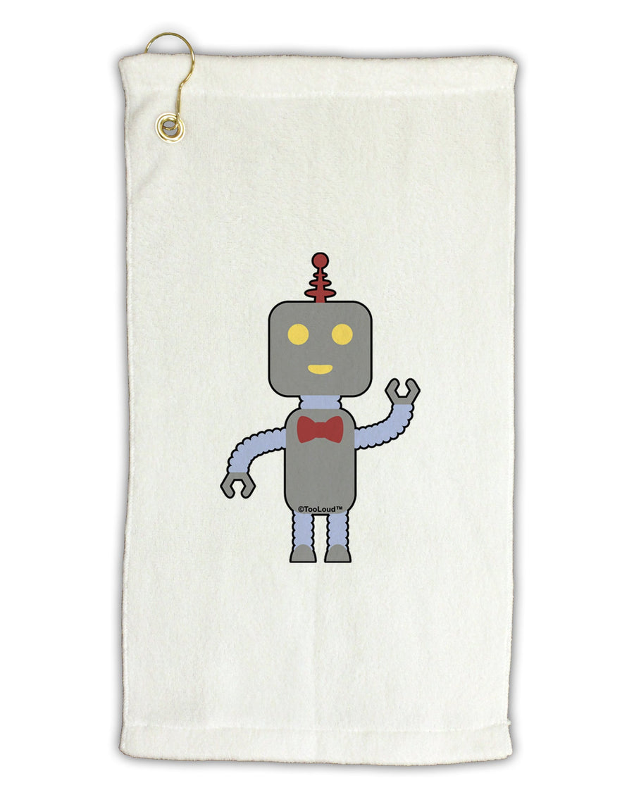 Cute Robot Male Micro Terry Gromet Golf Towel 16 x 25 inch by TooLoud-Golf Towel-TooLoud-White-Davson Sales