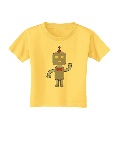 Cute Robot Male Toddler T-Shirt-Toddler T-Shirt-TooLoud-Yellow-2T-Davson Sales