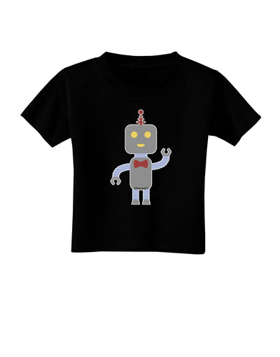 Cute Robot Male Toddler T-Shirt Dark-Toddler T-Shirt-TooLoud-Black-2T-Davson Sales