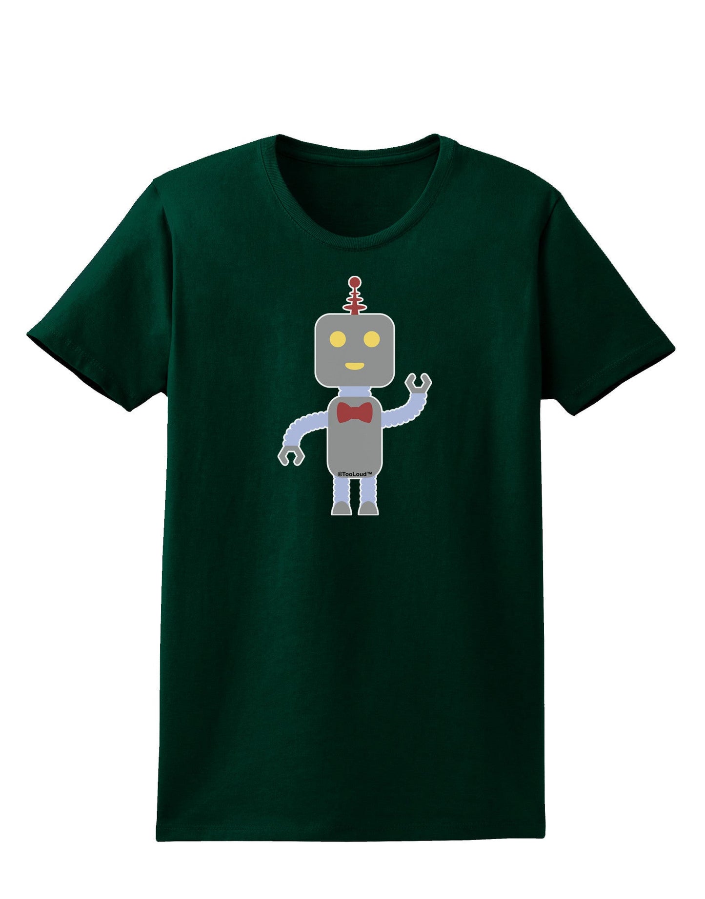 Cute Robot Male Womens Dark T-Shirt-TooLoud-Forest-Green-Small-Davson Sales
