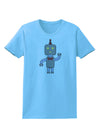 Cute Robot Male Womens T-Shirt-Womens T-Shirt-TooLoud-Aquatic-Blue-X-Small-Davson Sales