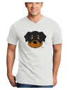 Cute Rottweiler Dog Adult V-Neck T-shirt by TooLoud-Mens V-Neck T-Shirt-TooLoud-White-Small-Davson Sales