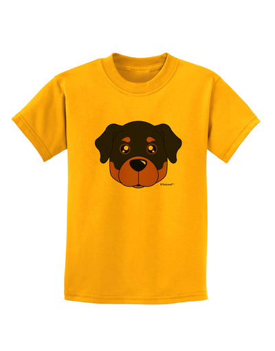 Cute Rottweiler Dog Childrens T-Shirt by TooLoud-Childrens T-Shirt-TooLoud-Gold-X-Small-Davson Sales