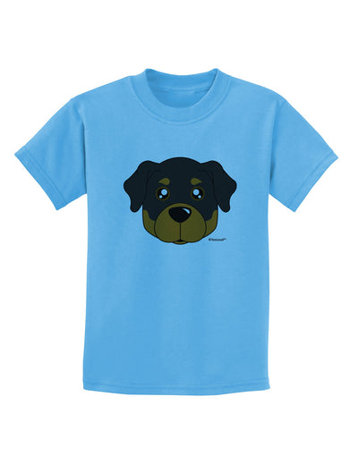 Cute Rottweiler Dog Childrens T-Shirt by TooLoud-Childrens T-Shirt-TooLoud-Aquatic-Blue-X-Small-Davson Sales