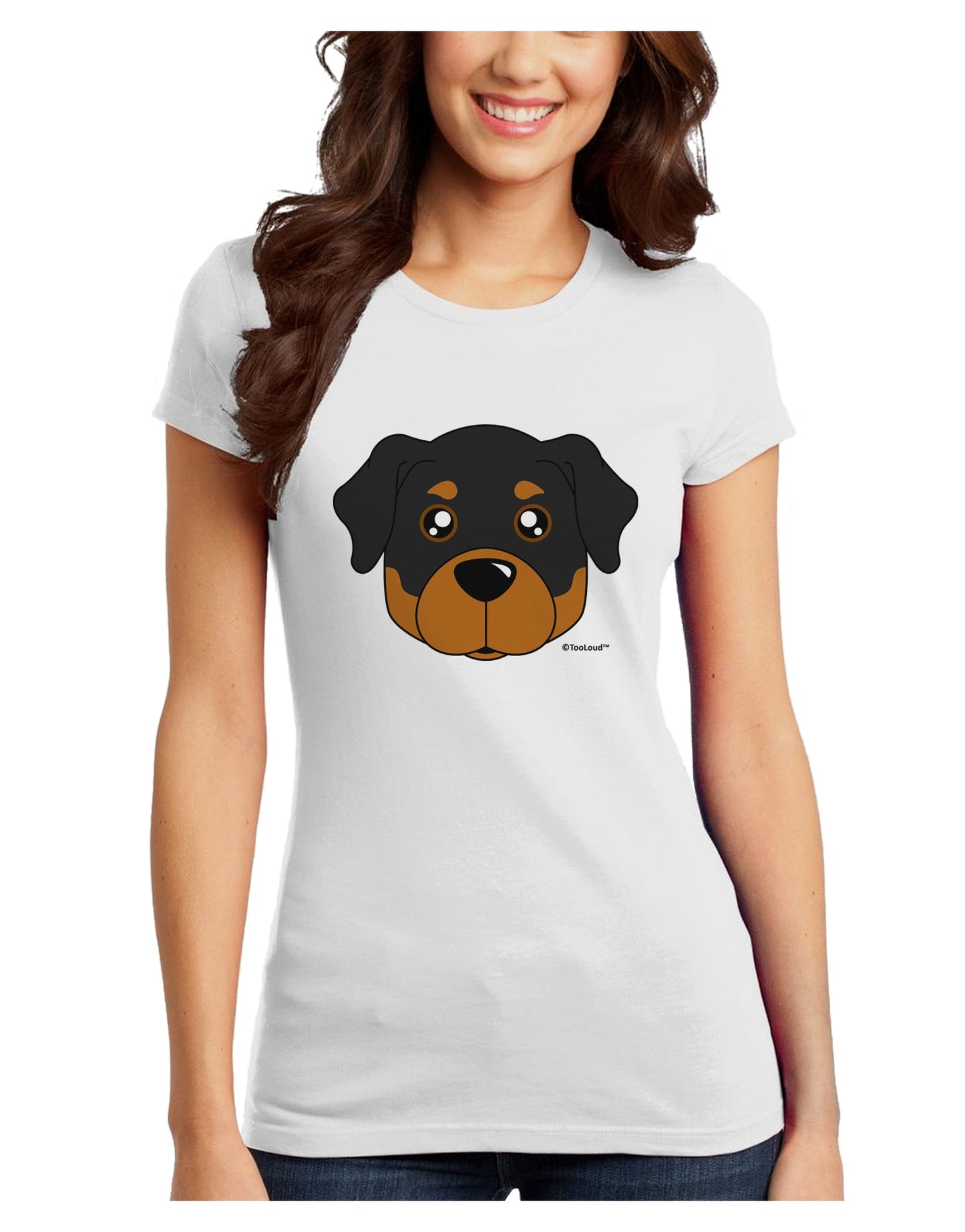 Cute Rottweiler Dog Juniors T-Shirt by TooLoud-Womens Juniors T-Shirt-TooLoud-White-Juniors Fitted X-Small-Davson Sales