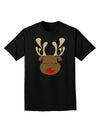 Cute Rudolph Reindeer Face Christmas Adult Dark T-Shirt-Mens T-Shirt-TooLoud-Black-Small-Davson Sales