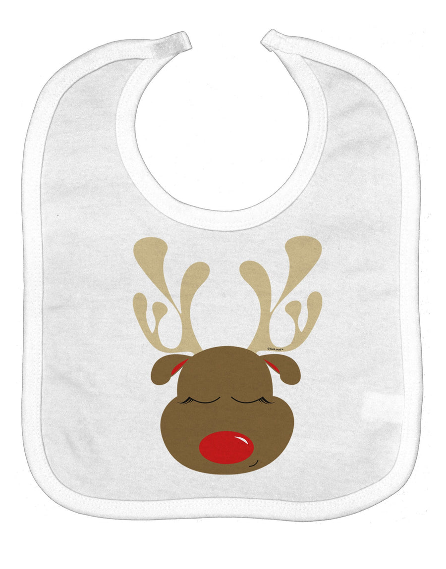 Cute Rudolph Reindeer Face Christmas Baby Bib