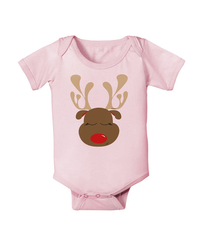 Cute Rudolph Reindeer Face Christmas Baby Romper Bodysuit-Baby Romper-TooLoud-Light-Pink-06-Months-Davson Sales