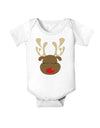 Cute Rudolph Reindeer Face Christmas Baby Romper Bodysuit-Baby Romper-TooLoud-White-06-Months-Davson Sales