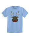 Cute Rudolph Reindeer Face Christmas Childrens T-Shirt-Childrens T-Shirt-TooLoud-Light-Blue-X-Small-Davson Sales