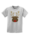 Cute Rudolph Reindeer Face Christmas Childrens T-Shirt-Childrens T-Shirt-TooLoud-AshGray-X-Small-Davson Sales