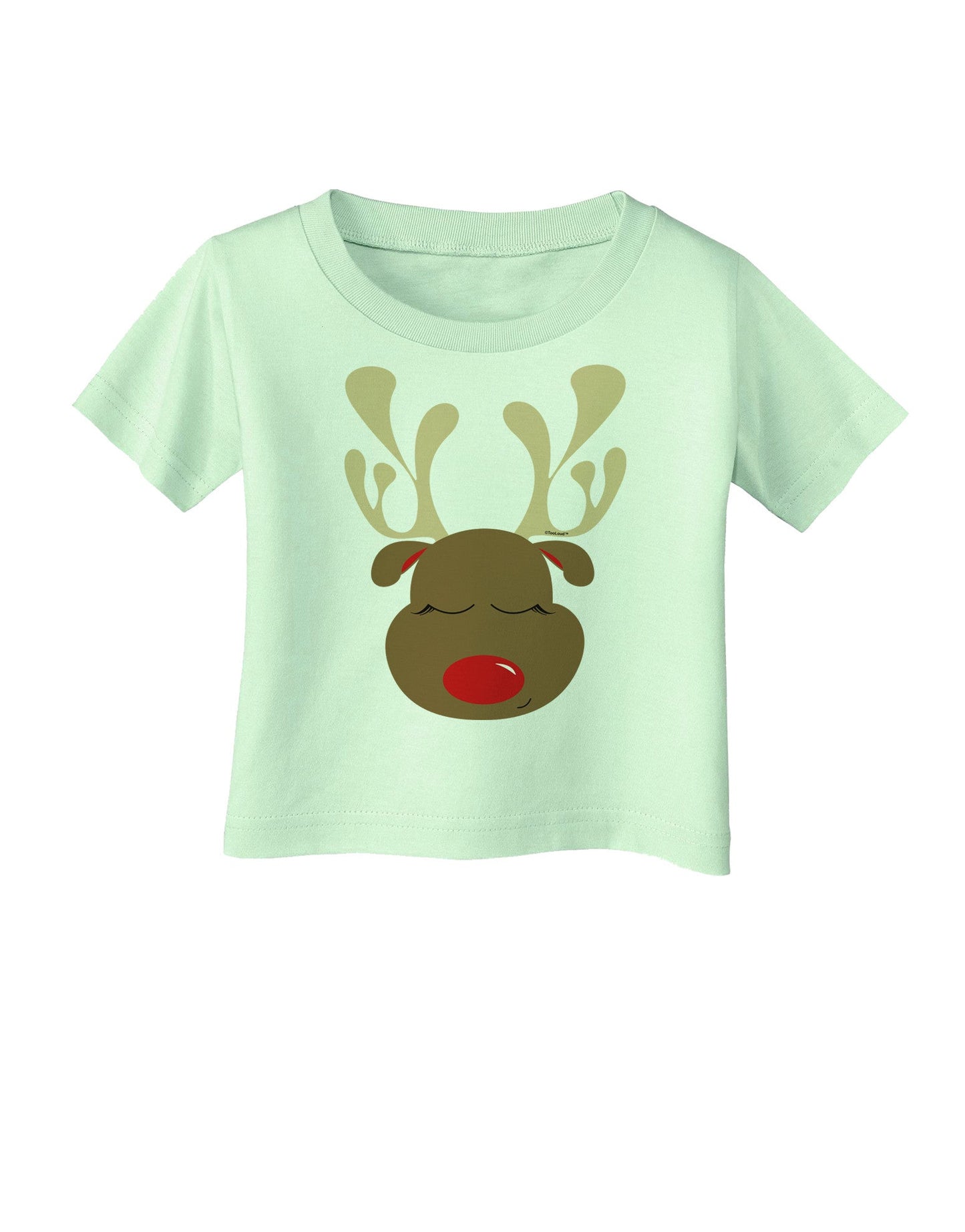 Cute Rudolph Reindeer Face Christmas Infant T-Shirt-Infant T-Shirt-TooLoud-Light-Green-06-Months-Davson Sales